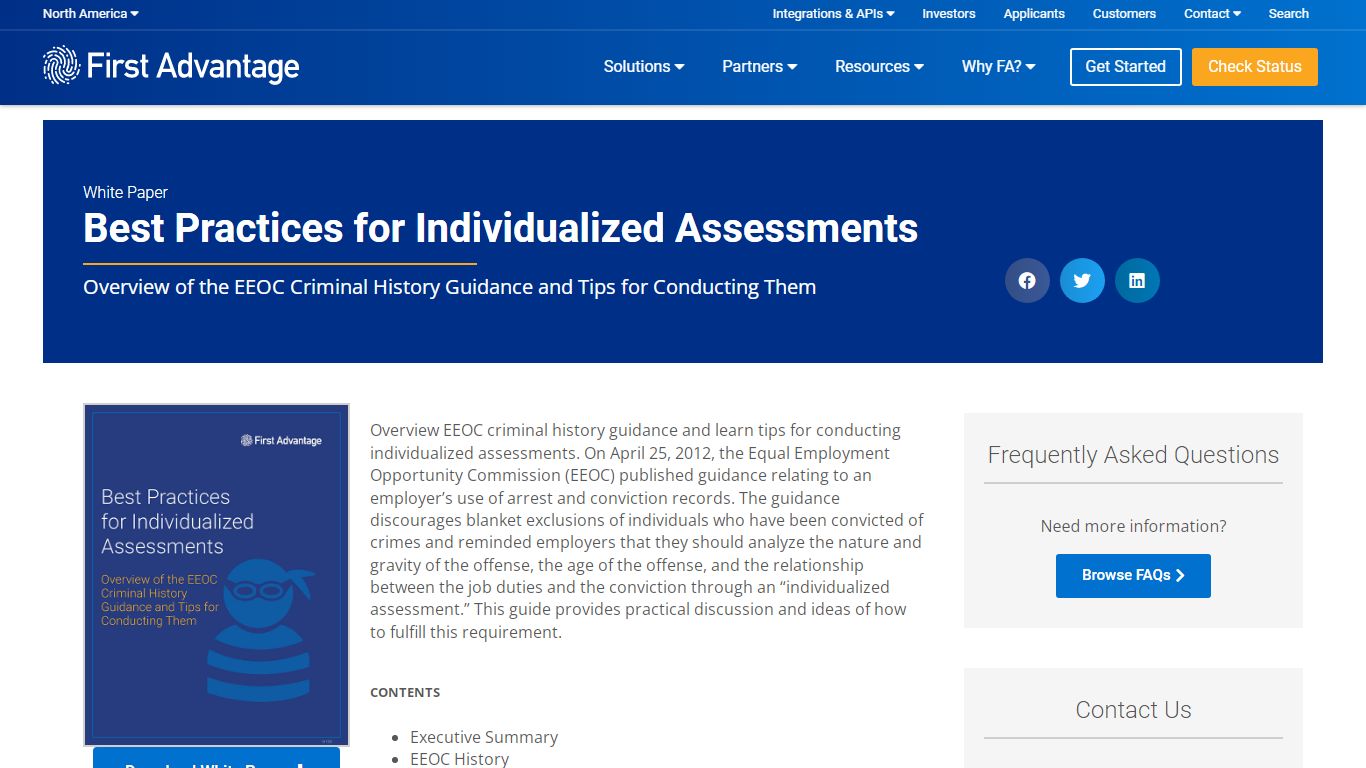 Best Practices for Individualized Assessments | First Advantage