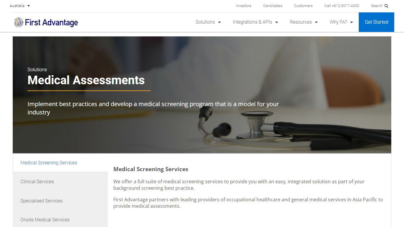 Medical Assessments - fadv.com.au